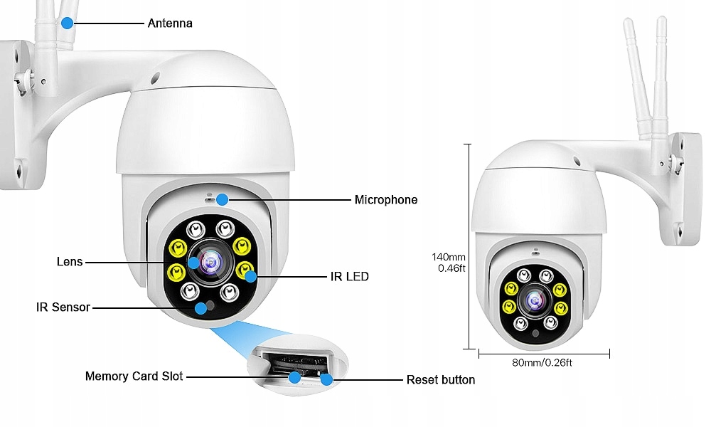 8MPX 4K KAMERA OBROTOWA WIFI PTZ Auto Tracking - obrazek 5