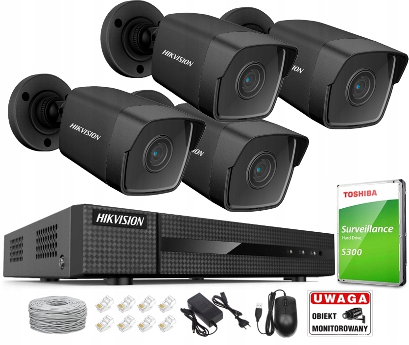 Zestaw do monitoringu Hikvision Hikvision-IPCAM-B4-HWN KIT