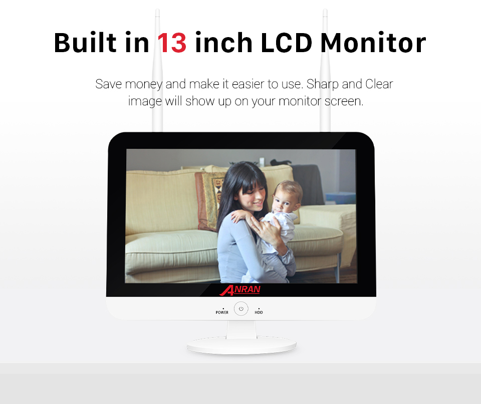 ZESTAW 4 KAMER WIFI Z MONITOREM LCD NVR 2W1 - obrazek 10