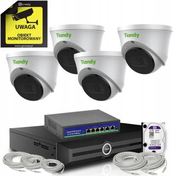 Zestaw Monitoring 4 kamery Tiandy 4Mpix