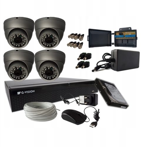 ZESTAW MONITORINGU 4 KAMERY 2MPx FULL HD 1080p