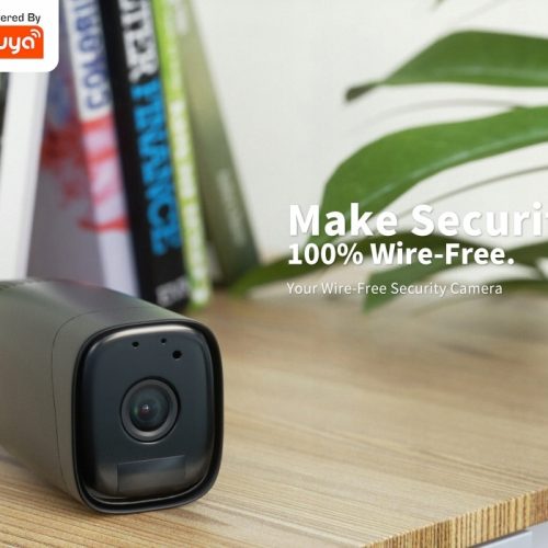 Czarna Kamera bezprzewodowa WIFI na baterie Tuya_!!_`