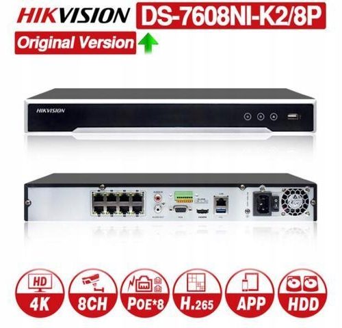 Rejestrator HIKVISION DS-7608NI-K2/8P 8CH 8MPX 4K