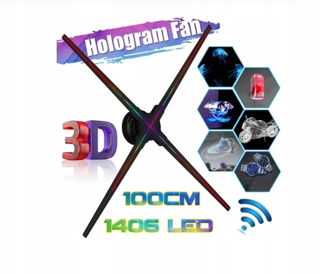 Wyświetlacz Hologram 3D reklamowy 100cm 1406LED