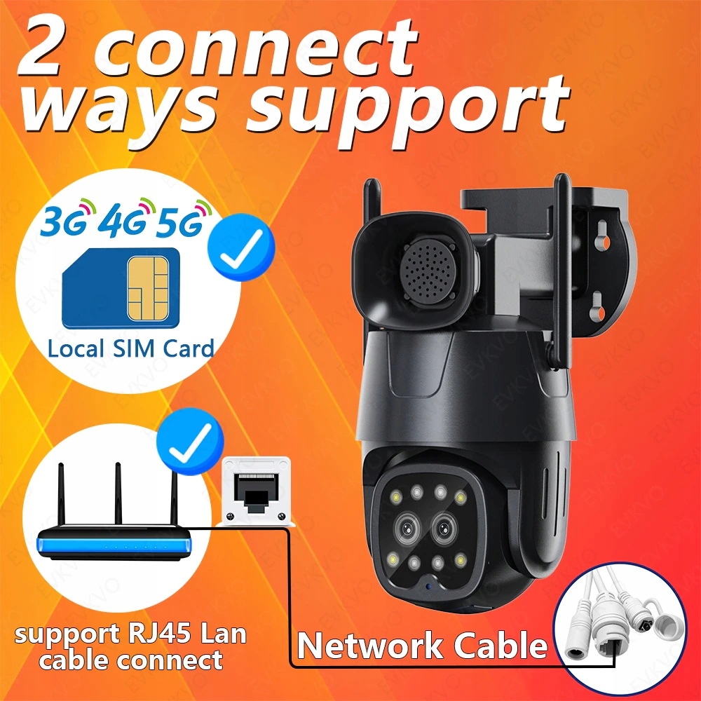 OBROTOWA KAMERA 4G LTE Z SYRENĄ 4K 8mpX - obrazek 11