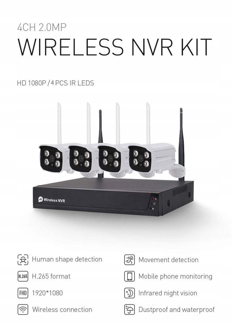 ZESTAW 4 KAMER WIFI NAGRYWARKA APLIKACJA TUYA - obrazek 6