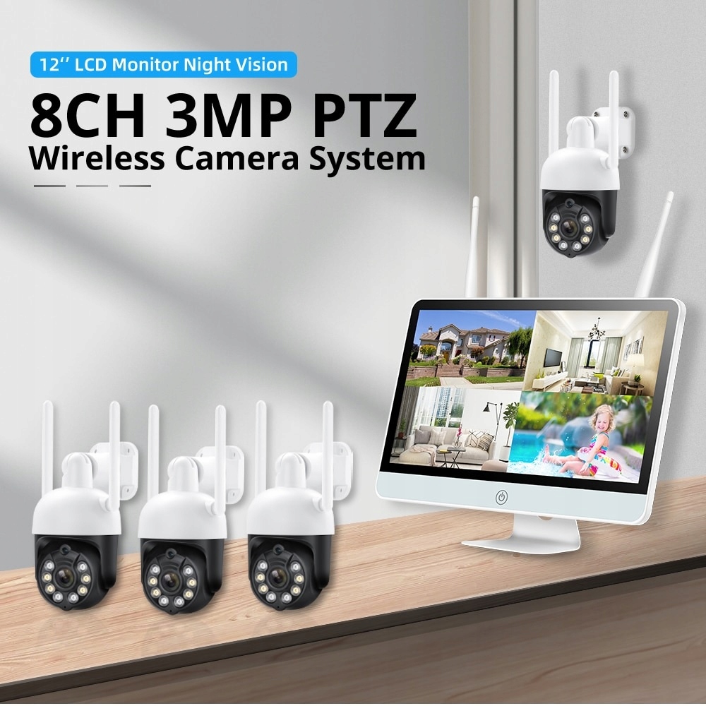 ZESTAW KAMER OBROTOWYCH Z AUTOTRACKINGIEM LCD NVR - obrazek 3