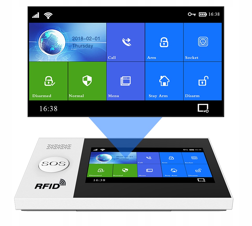 PGST PG107 System alarmowy Tuya 4.3 ekran WIFI GSM