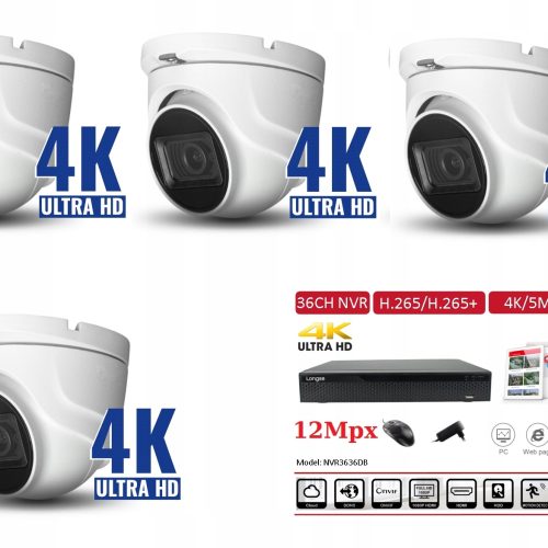 ZESTAW KAMER IP SIECIOWYCH 12MPX + NVR 36CH H265+