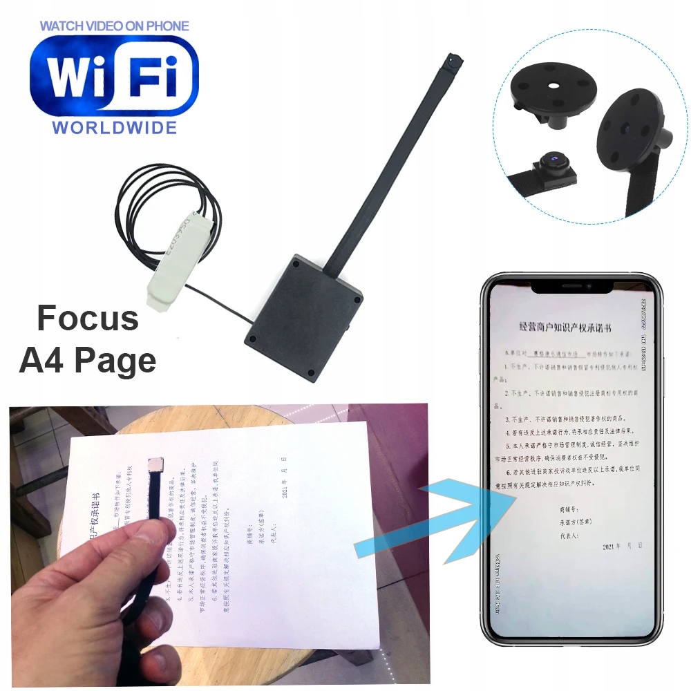 Mini kamera WIFI 4K na egzamin do czytania tekstu