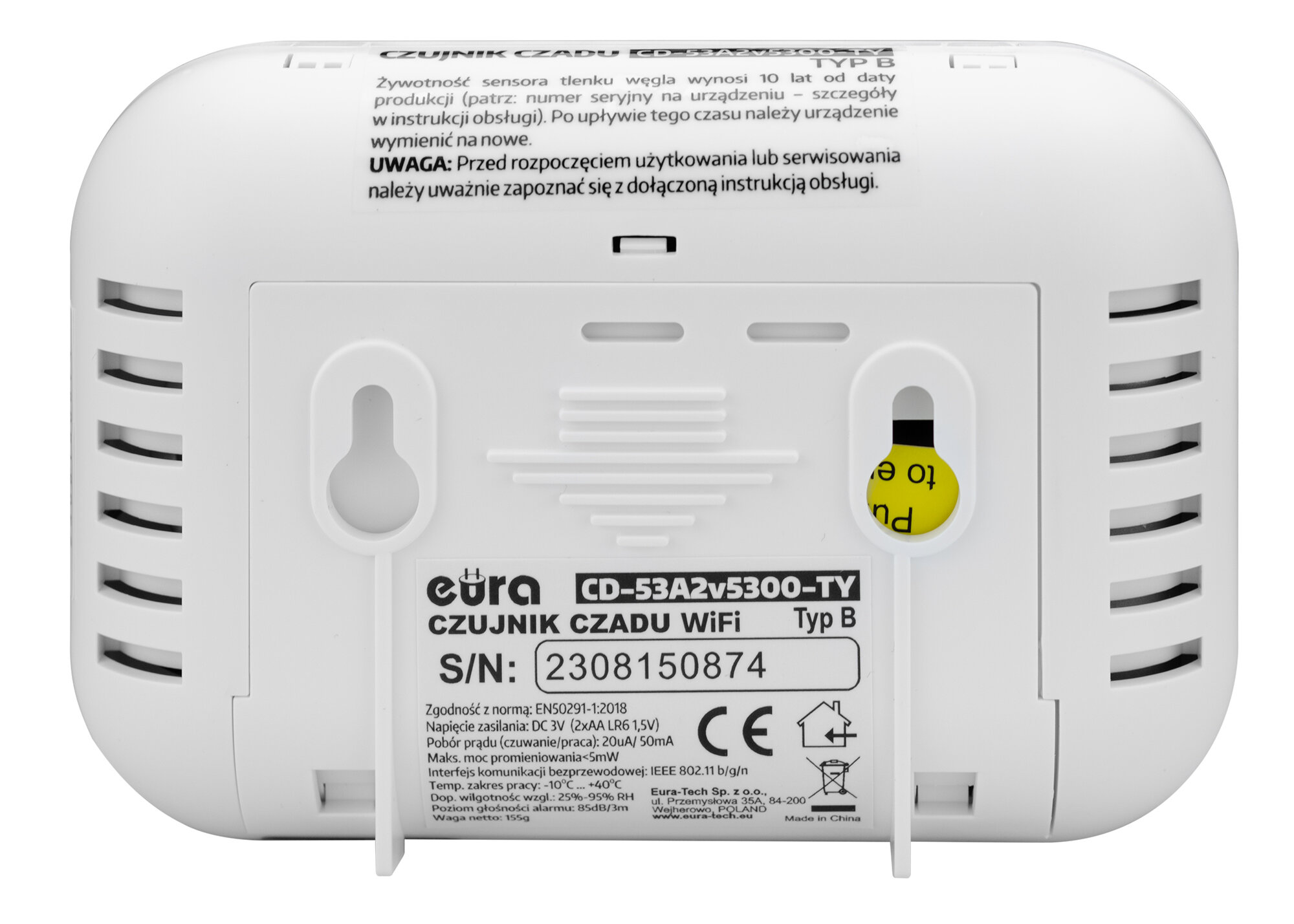 CZUJNIK CZADU WiFi ''EURA'' CD-53A2v5300-TY - obrazek 3