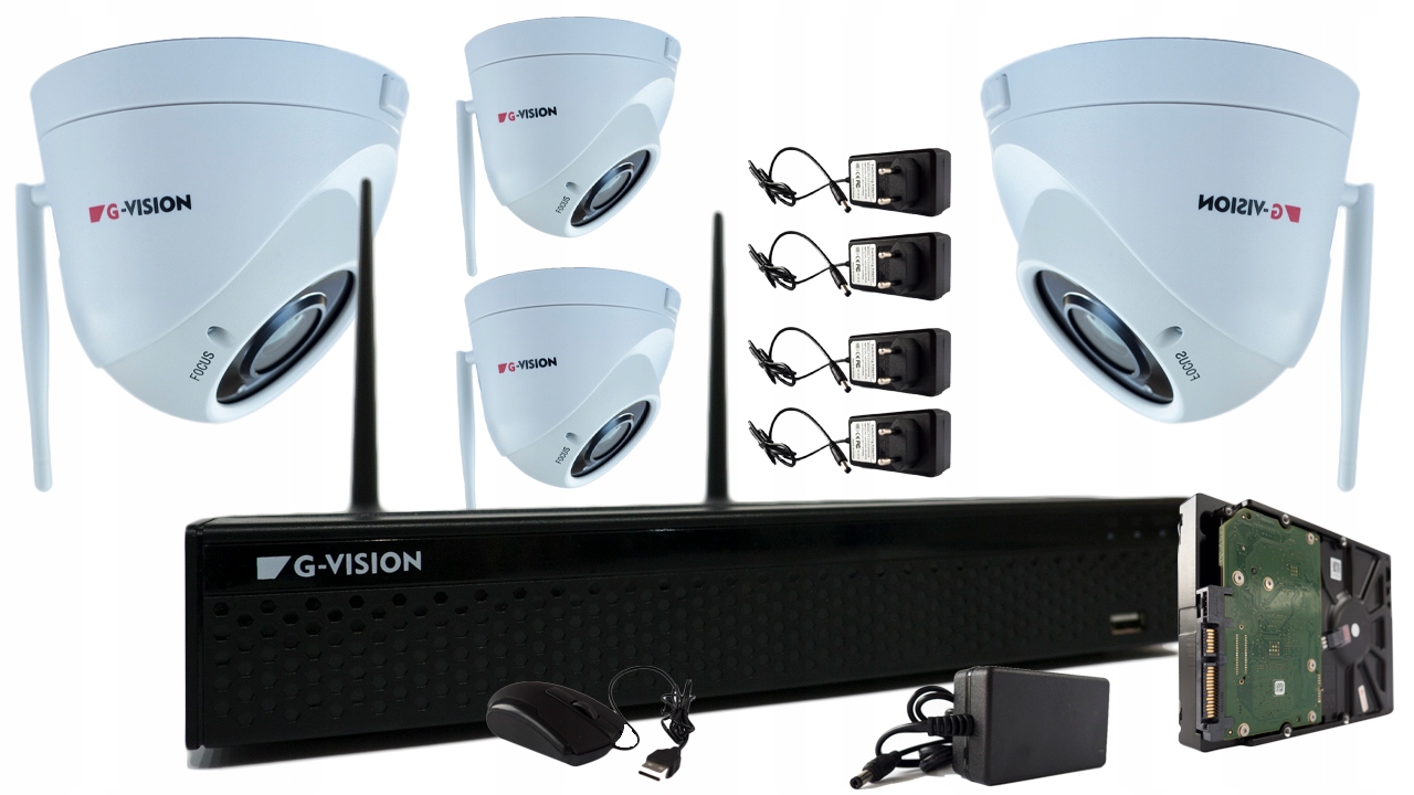 Zestaw do monitoringu WiFi 4 kamery 5Mpx FHD IR30m