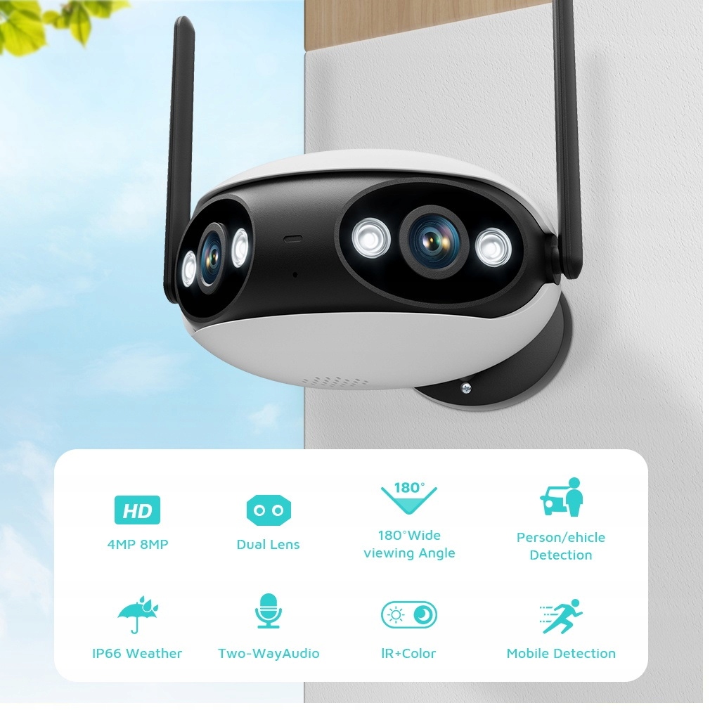 Kamera WIFI 4K 8MP panoramiczny kąt widzenia 180°_` - obrazek 3