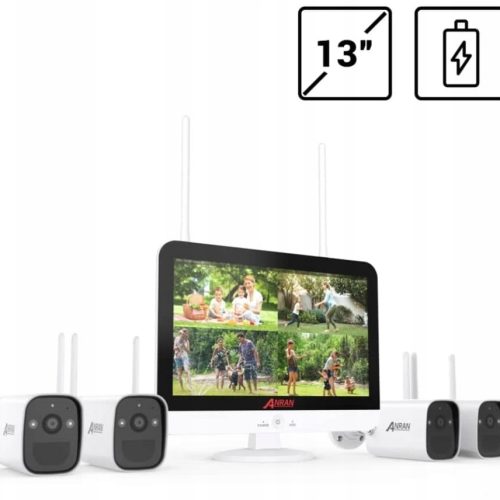 zestaw kamer wifi na baterie + nagrywarka w LCD_!`