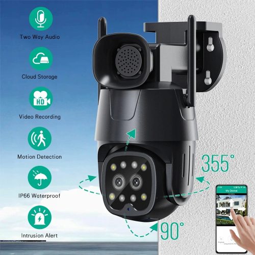 OBROTOWA KAMERA 4G LTE Z SYRENĄ DŹWIĘKOWĄ