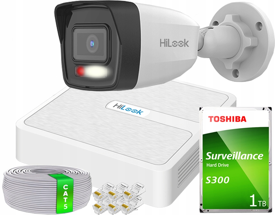 Zestaw do monitoringu Hilook by Hikvision IPCAM-B2-30DL + NVR-4CH-H/4P