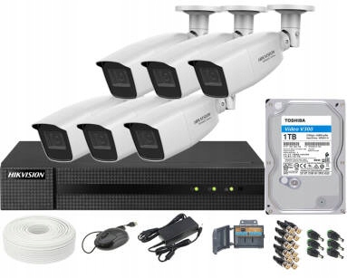 Zestaw monitoringu FullHD, IR40, Zoom Hikvision