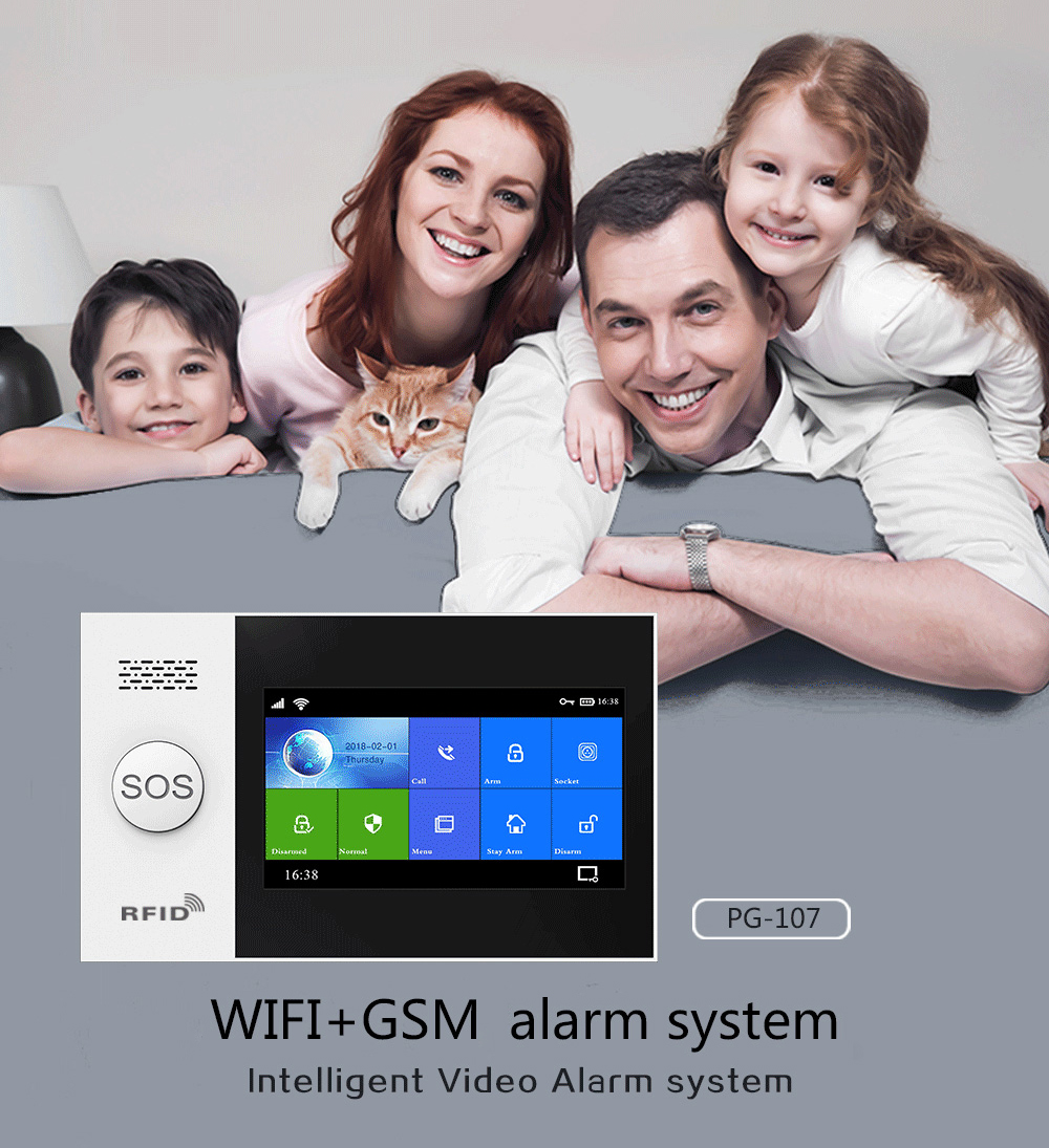 PGST PG107 System alarmowy Tuya 4.3 ekran WIFI GSM - obrazek 4