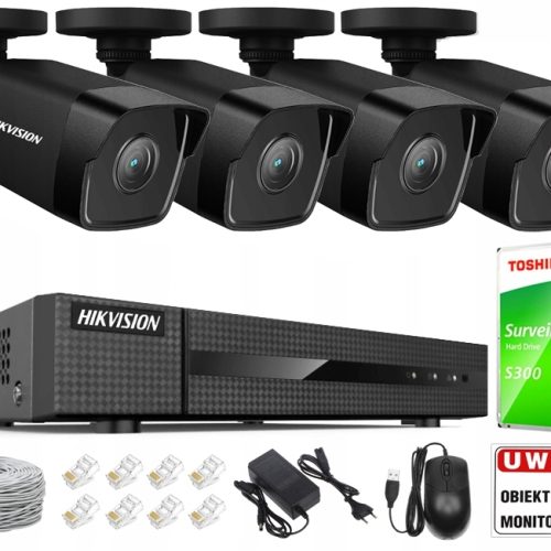 Zestaw do monitoringu Hikvision IP-KIT-4MPX BLACK