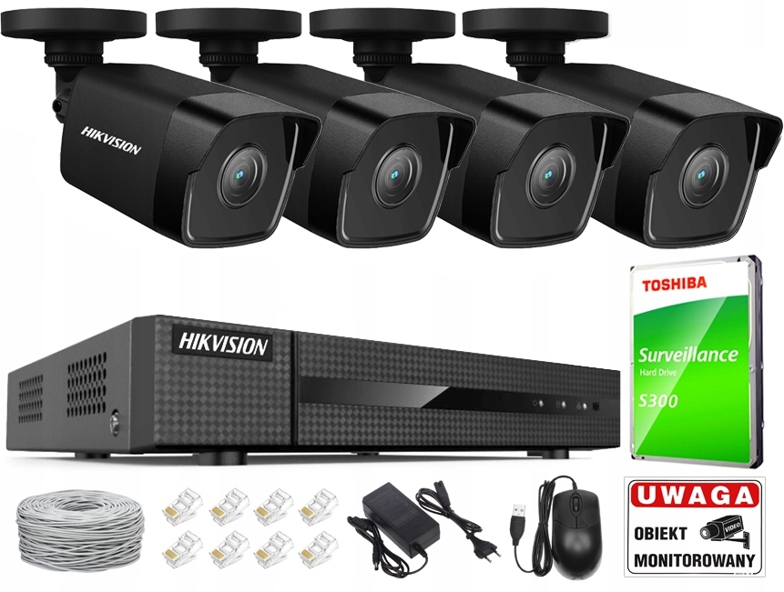 Zestaw do monitoringu Hikvision IP-KIT-4MPX BLACK