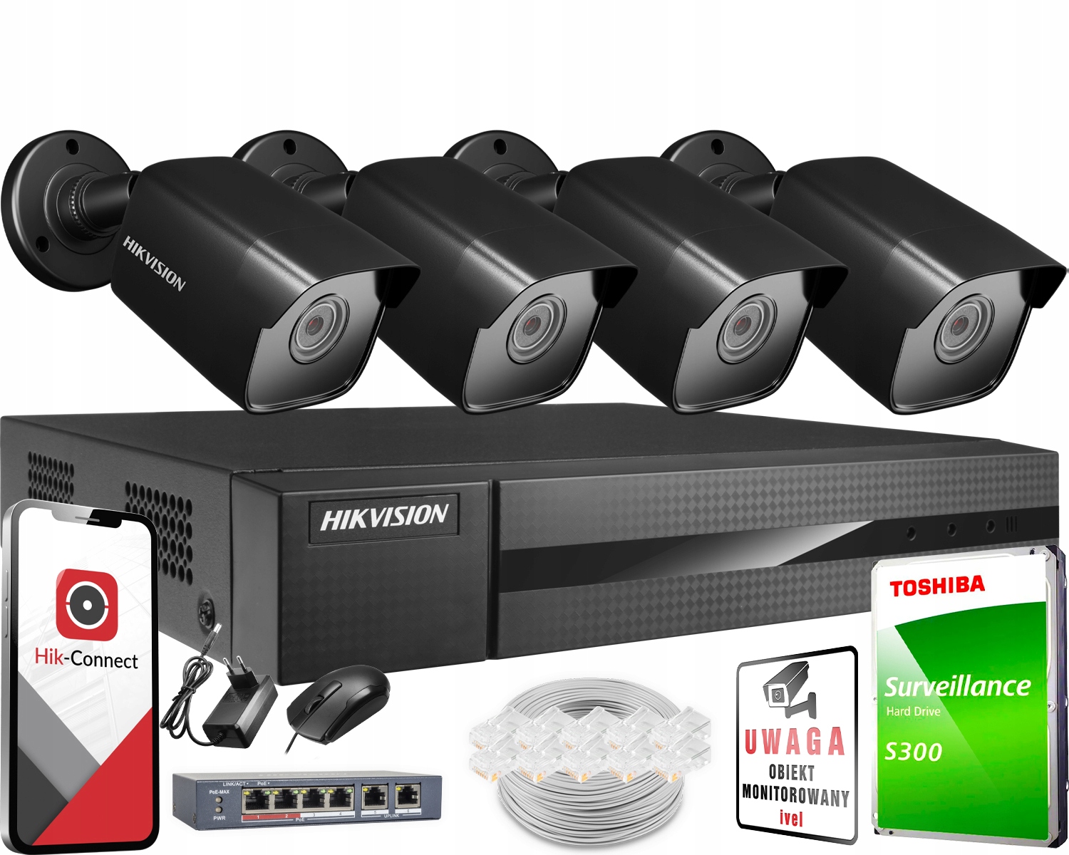 Zestaw do monitoringu Hikvision HWN-KIT-4IPCAM