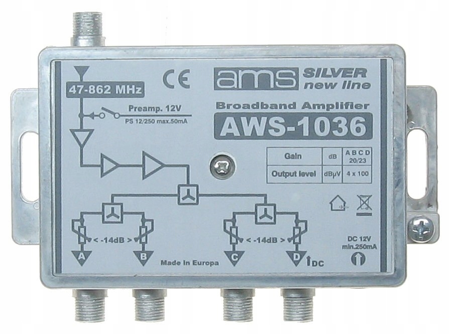 WZMACNIACZ ANTENOWY AWS-1036 AMS - obrazek 7