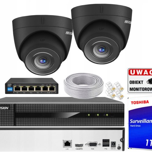 Zestaw do monitoringu Hikvision T4 BLACK Kit PoE