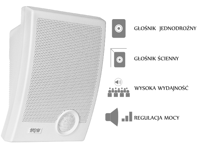 GŁOŚNIK ŚCIENNY HQM-N10165 10W 100V BIAŁY - obrazek 5