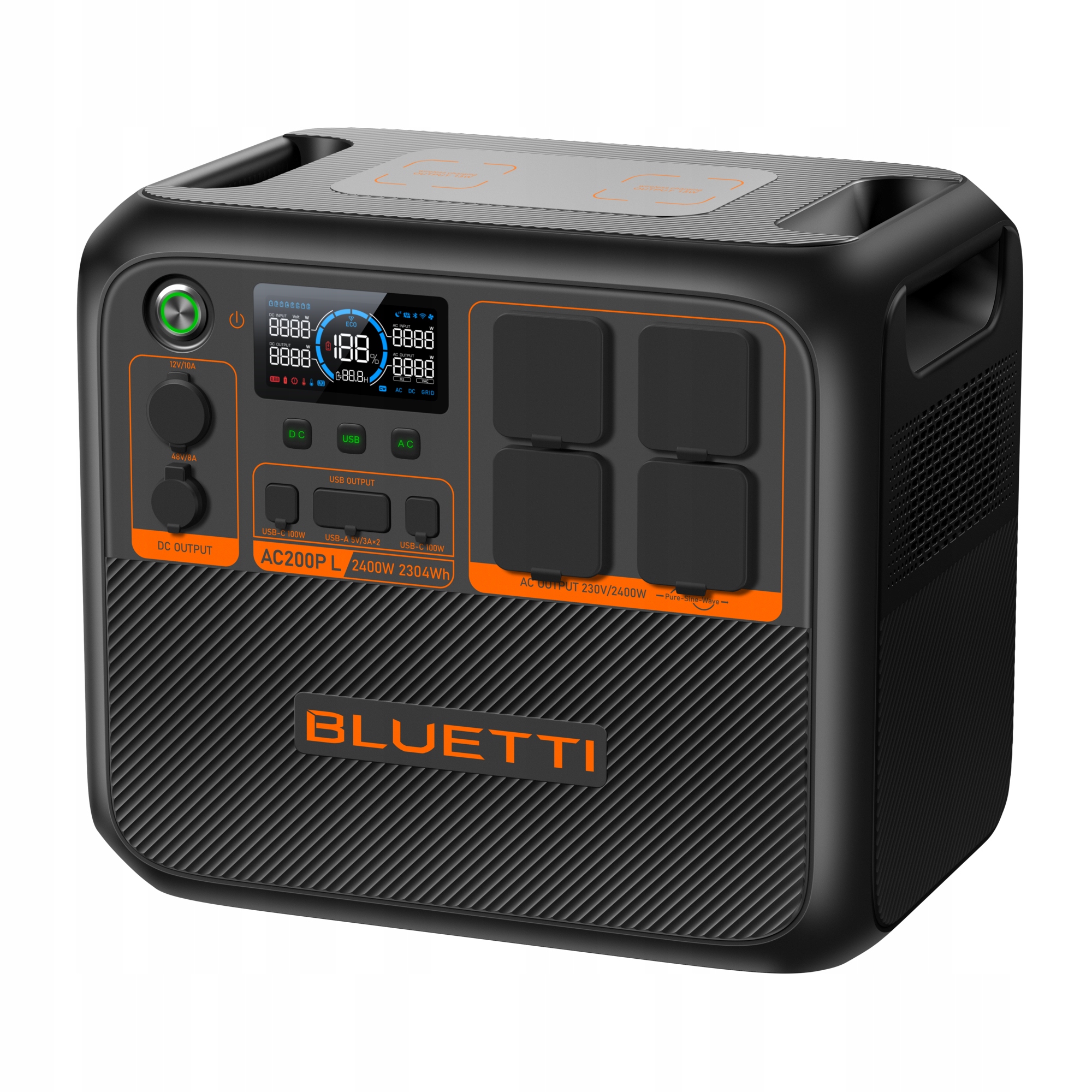 MOBILNA STACJA ZASILANIA BLUETTI AC200PL | 230,4Wh; 2400W - 230V, 12V, USB