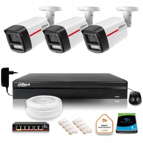Zestaw monitoringu kamera IP 3x IPC-HFW2449TL-S-LE...