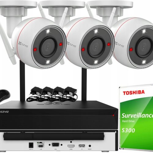 Zestaw monitoringu dom IP kamera WiFi 3x H3c 2K+ 4...