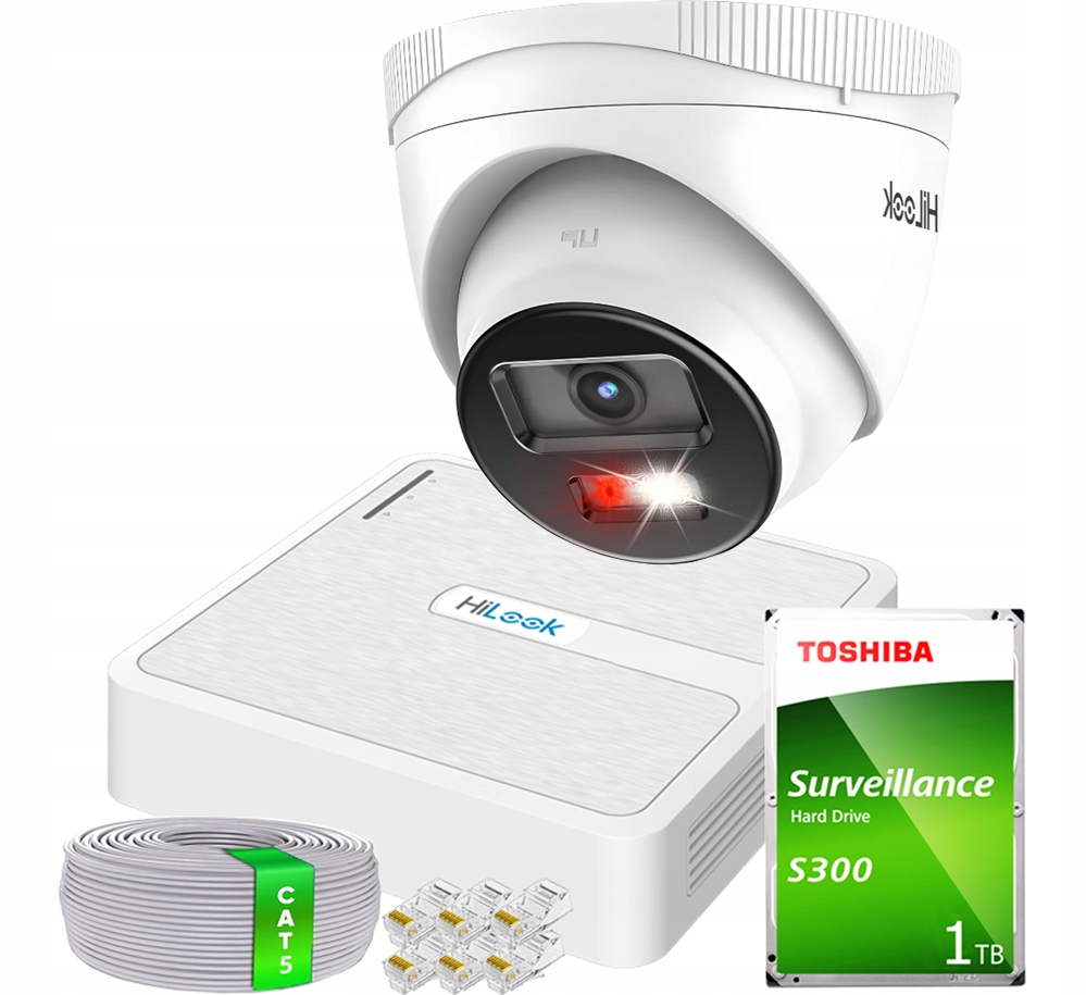 Zestaw monitoringu dom kamera IP 1x IPCAM-T2-30DL NVR-4CH-H/4P 2MP dzieńNOC - obrazek 2