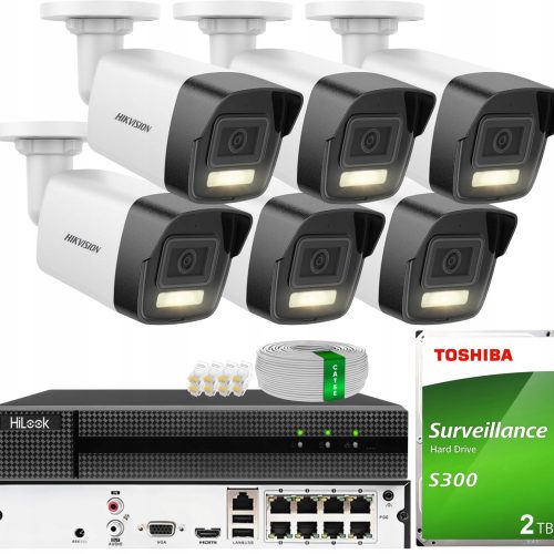 Zestaw Monitoringu IP 6x DS-2CD1061G2-LIU 6MPX Sma...