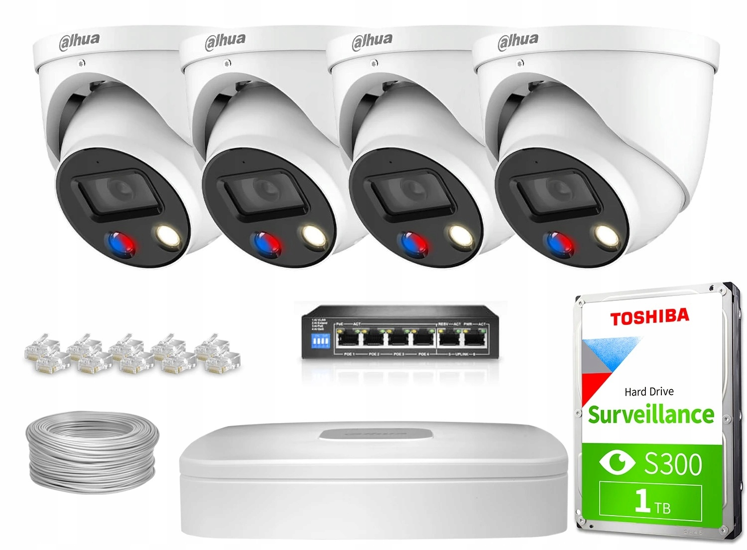 Zestaw do monitoringu IP 4x IPC-HDW3549H-AS-PV-0280B-S4 5Mpx IR 30m