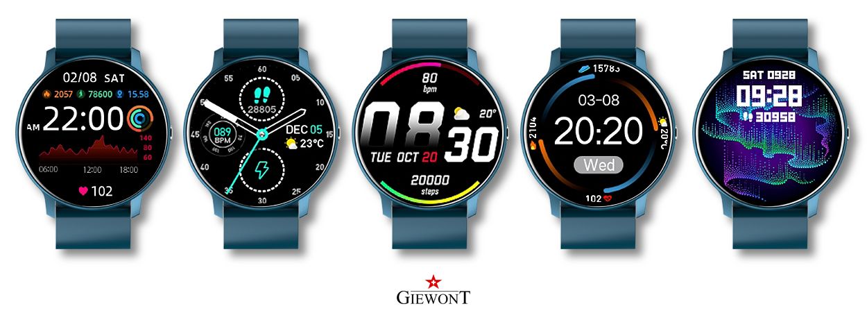 Smartwatch Giewont GW120-4 Niebieski i Niebieski Pasek Silikonowy - obrazek 5