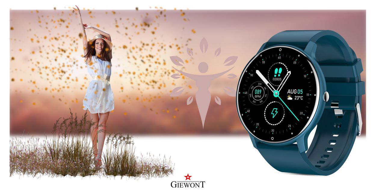 Smartwatch Giewont GW120-4 Niebieski i Niebieski Pasek Silikonowy - obrazek 8