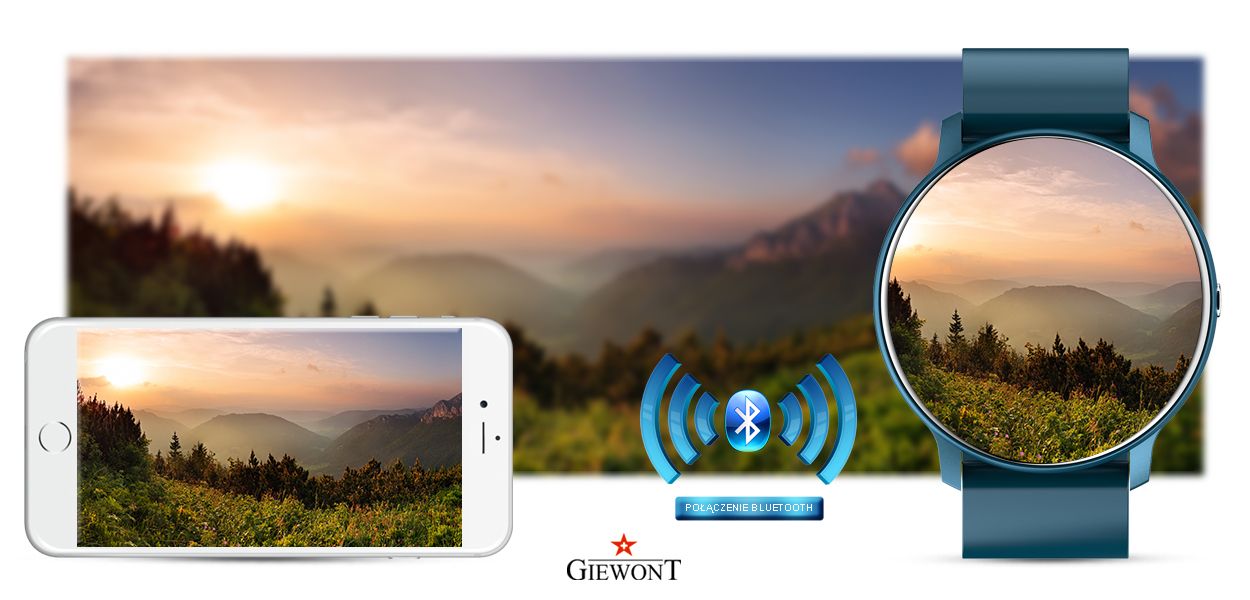 Smartwatch Giewont GW120-4 Niebieski i Niebieski Pasek Silikonowy - obrazek 13