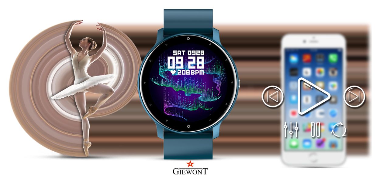 Smartwatch Giewont GW120-4 Niebieski i Niebieski Pasek Silikonowy - obrazek 14