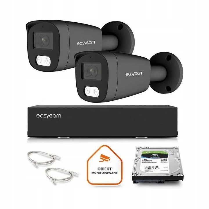 Zestaw do monitoringu IP dom kamera 2x EC-IP-B5MP30DL-G 5MPx IR30m mikrofon