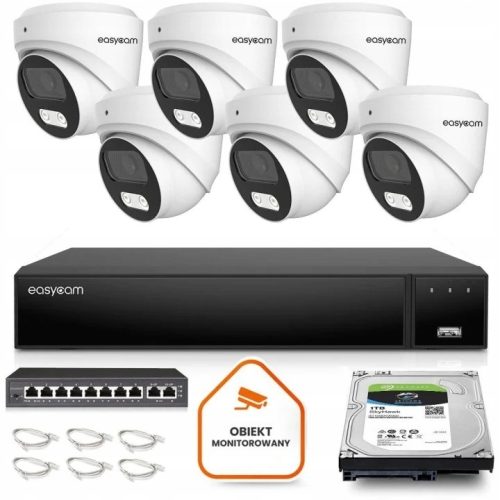 Zestaw do monitoringu IP dom kamera 6x EC-IP-D8MP3...