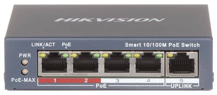 Switch POE DS-3E1105P-EI 4-PORTOWY Hikvision - obrazek 2