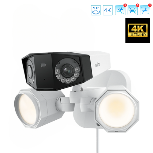 Kamera Reolink DUO 2 floodlight POE 4K 8 Mp | kąt widzenia 180 stopni | Detekcja osób pojazdów zwierząt | Lampy led