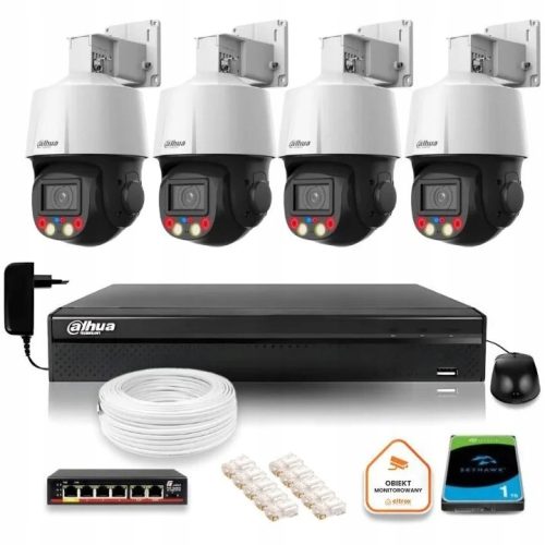 Zestaw do monitoringu kamera obrotowa IP 4x SD3E40...