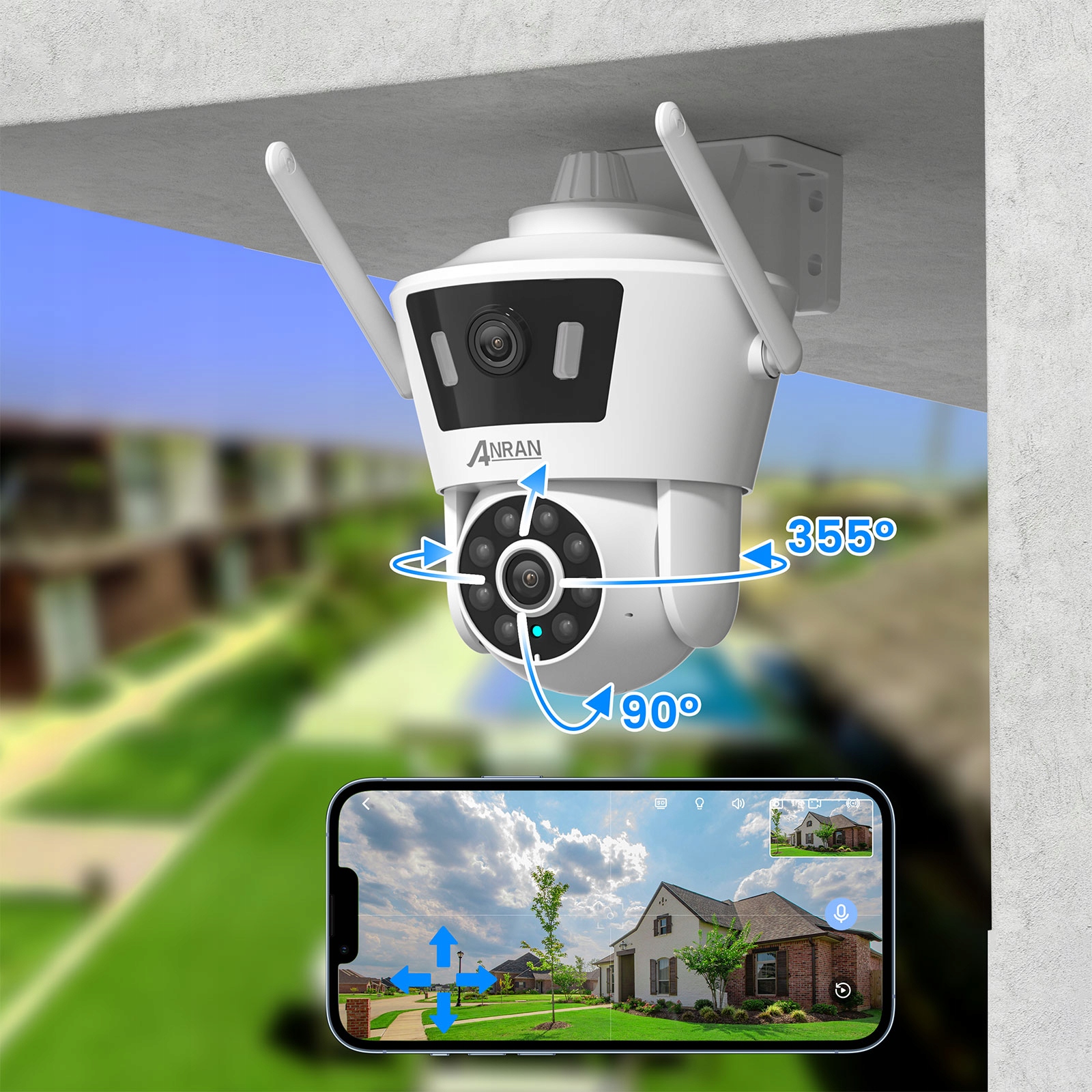 Kamera IP zewnętrzna Anran P7 Dual Lens Wifi Camera autotracking ICSEE - obrazek 7