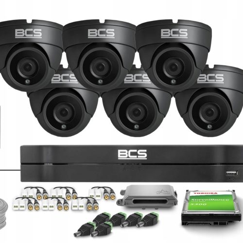 Zestaw monitoringu dom firma kamery IP 6x BCS-EA15...