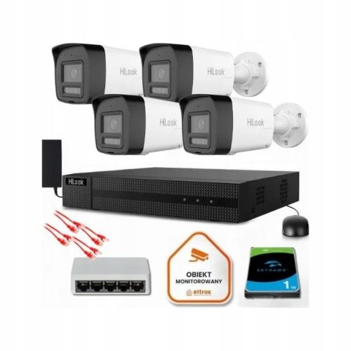 Zestaw do monitoringu IP 4x IPCAM-B8-30DL/A 8MPx I...