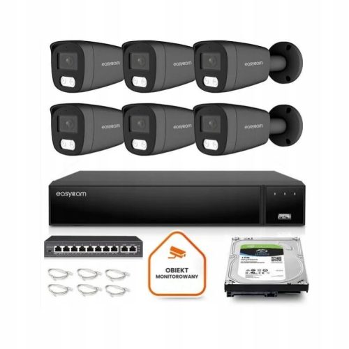 Zestaw do monitoringu dom kamera  IP 6x EC-IP-B8MP...