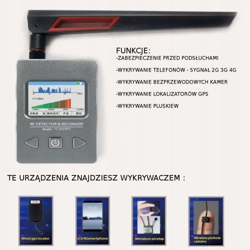 WYKRYWACZ PODSŁUCHÓW KAMER WIFI GSM 2G 3G 4G GPS