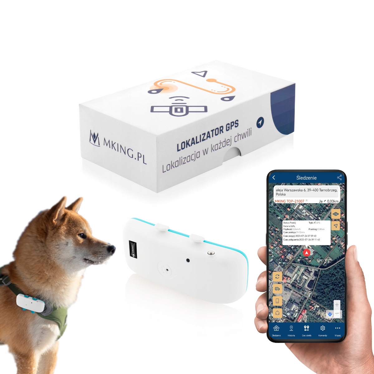 PROSTY Lokalizator GPS dla psa kota MK032 ŁATWA APLIKACJA PODGLĄD NA ŻYWO