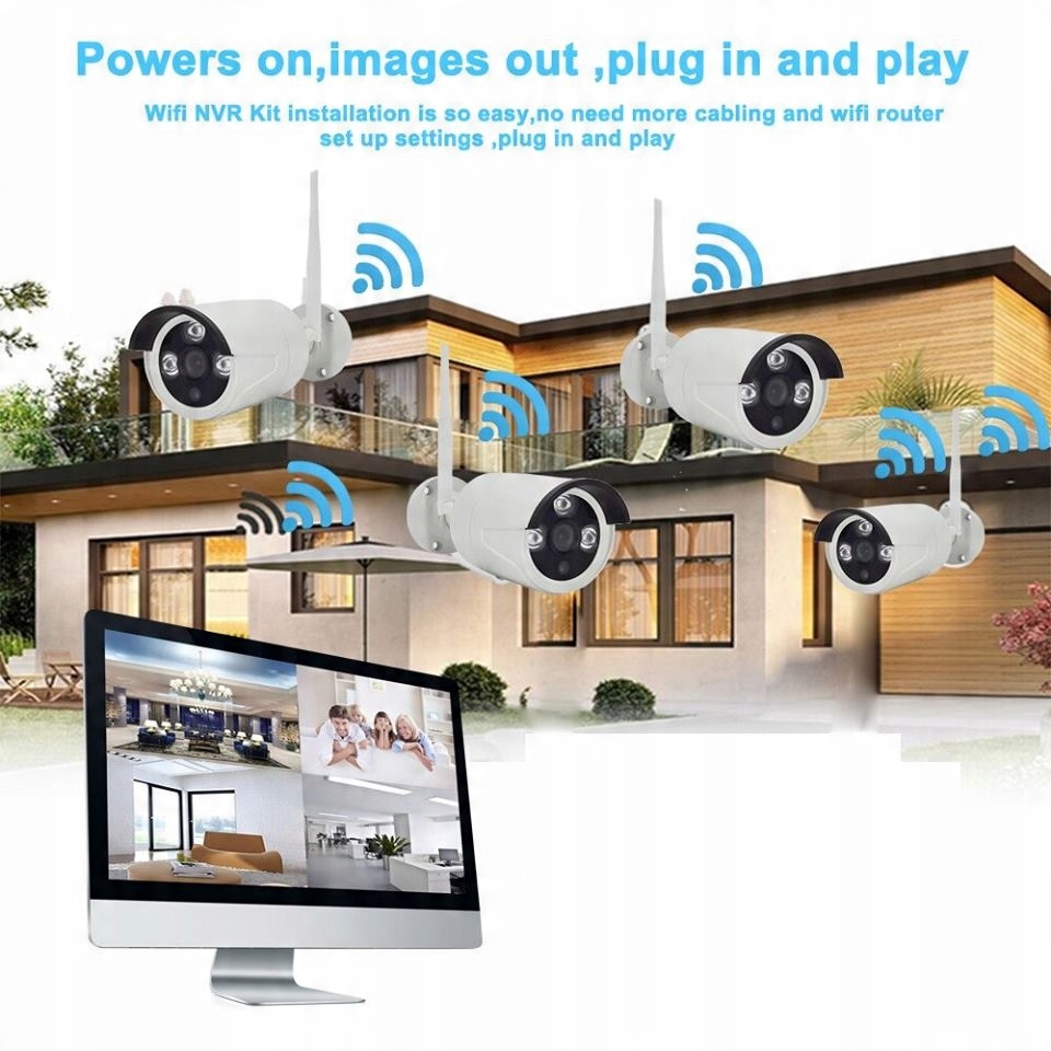 ZESTAW MONITORINGU WIFI 4 KAMERY IP 2MPX + MONITOR LCD NAGRYWARKA - obrazek 10